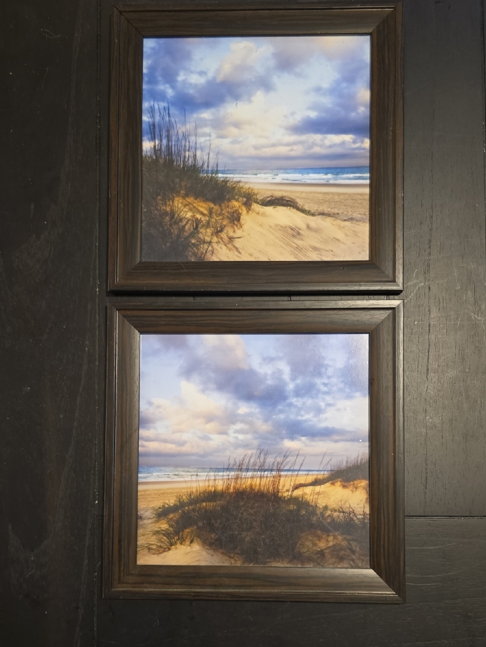 Coastal Dune Framed Wall Art Duo - Blue & Tan